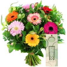 Advantage bouquet fur + Hand cream (Advantage bouquet worth colorful gerberas + Hand cream)